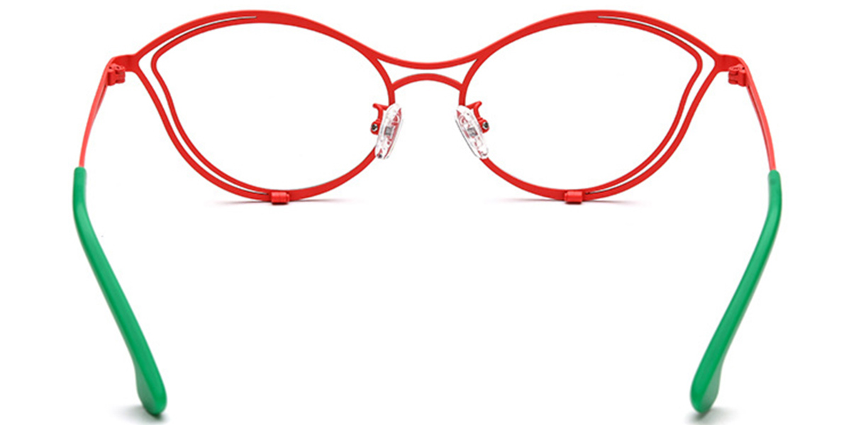 Titanium Cat Eye Frame pattern-red