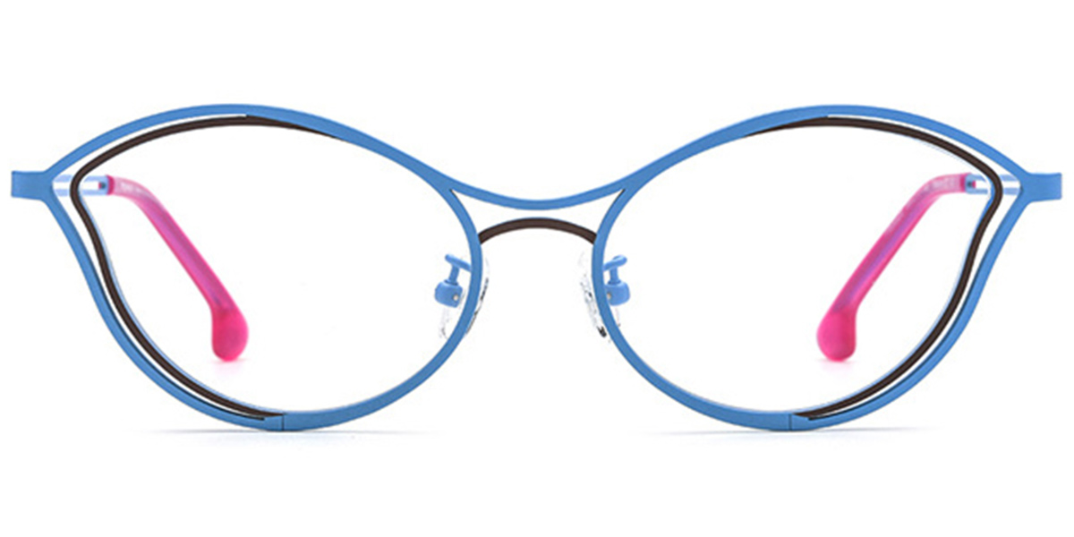 Titanium Cat Eye Frame pattern-blue