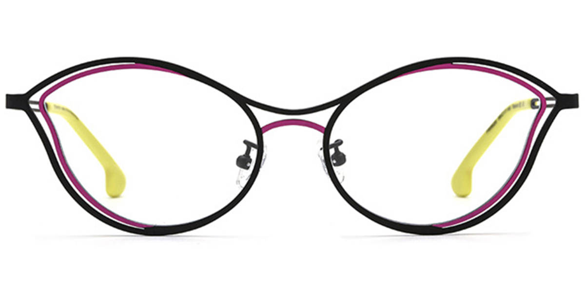 Titanium Cat Eye Frame pattern-black