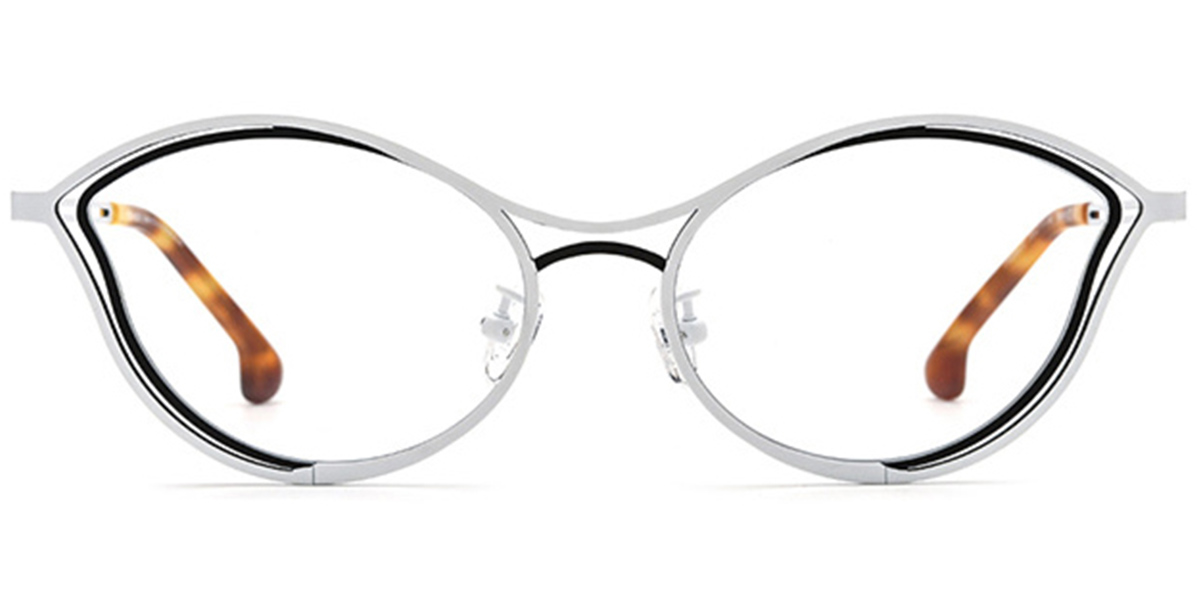 Titanium Cat Eye Frame pattern-white