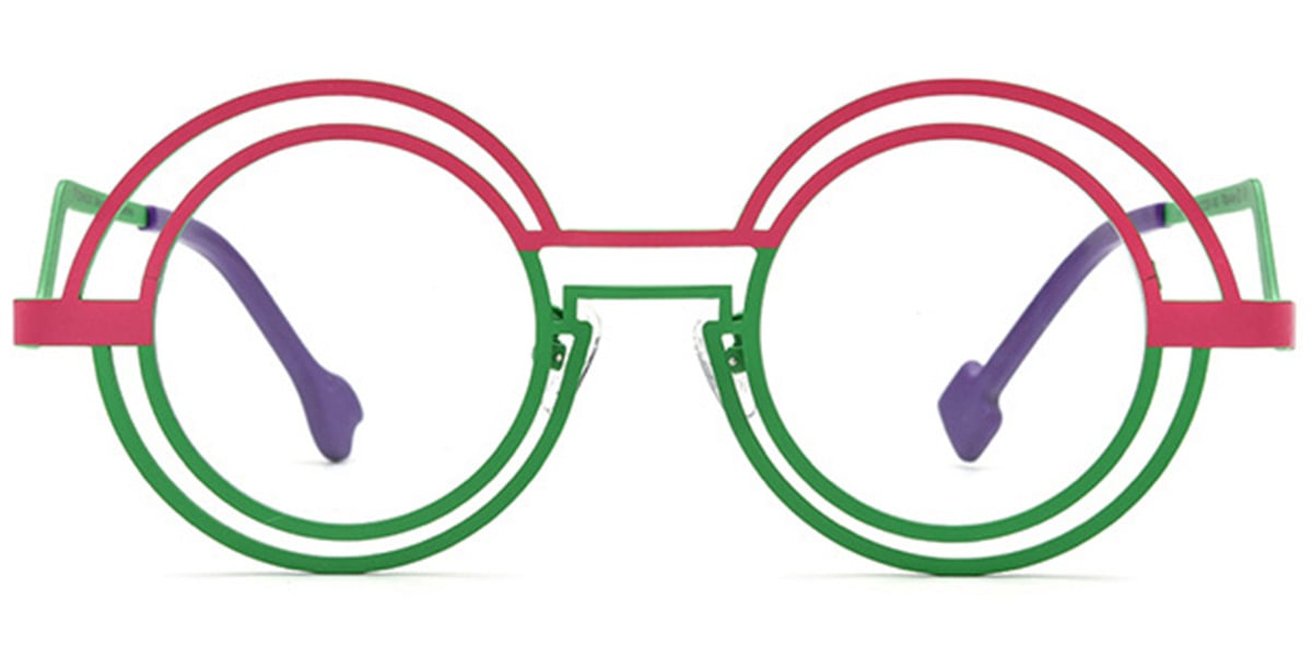 Titanium Round Frame pattern-pink