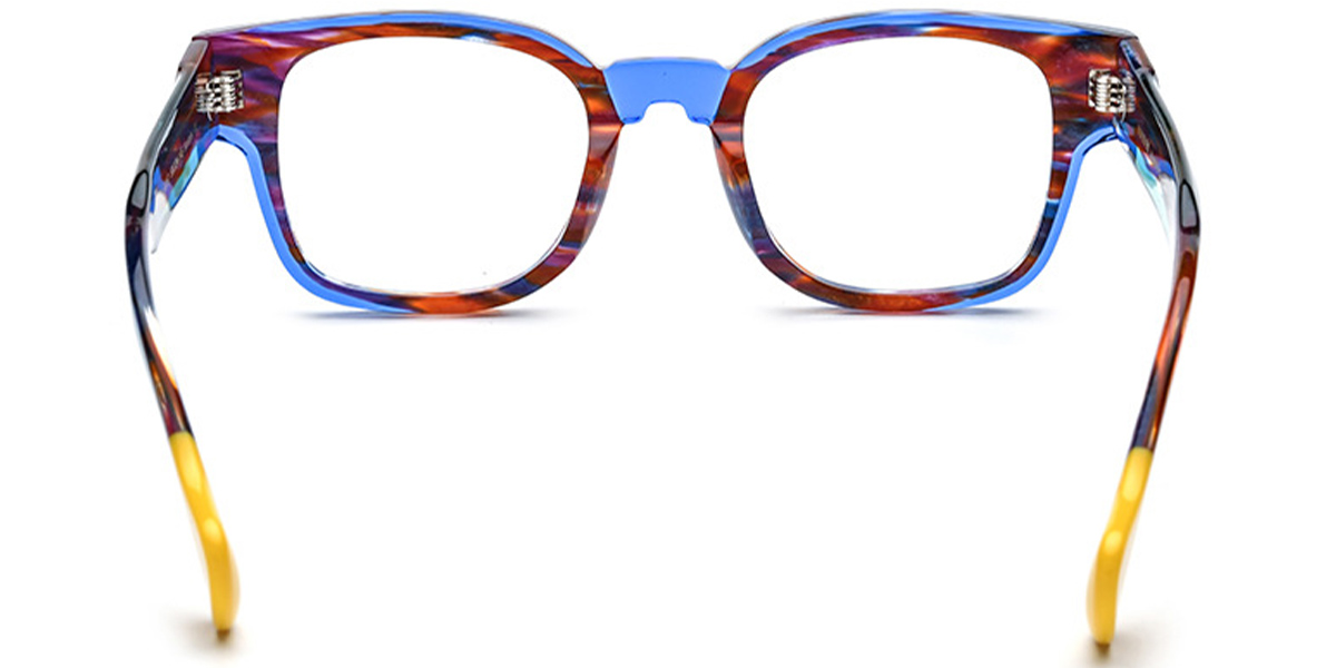 Acetate Square Frame pattern-blue