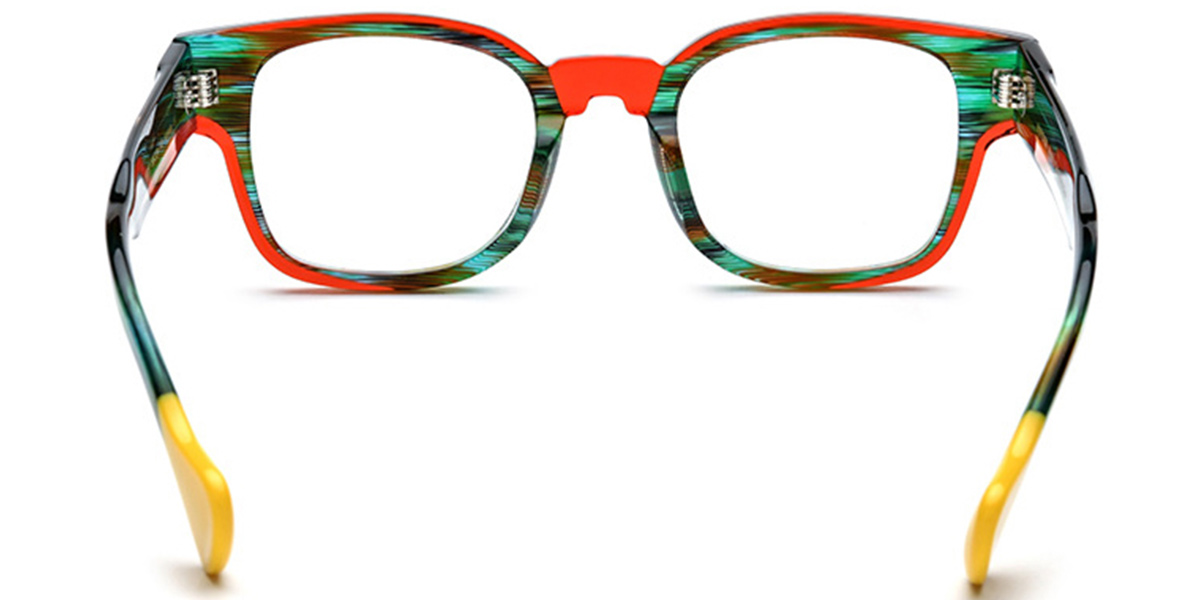 Acetate Square Frame pattern-red