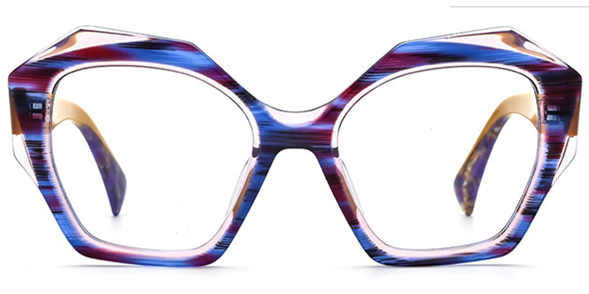 Acetate Square Frame pattern-blue