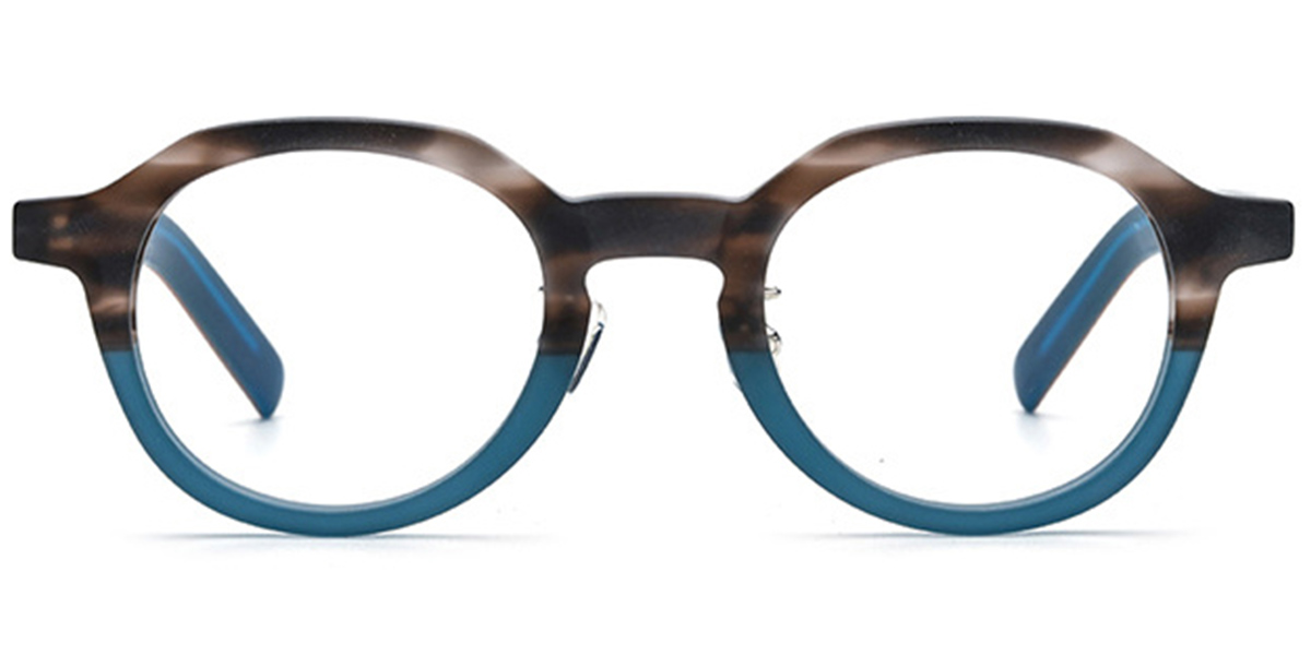 Acetate Square Frame pattern-blue