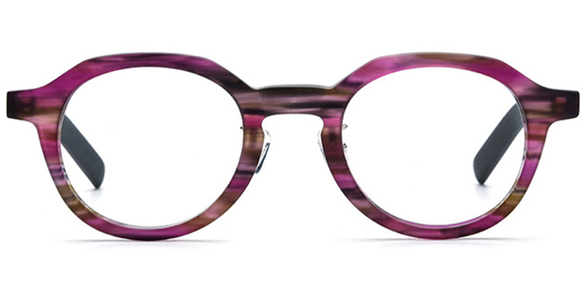 Acetate Square Frame pattern-purple