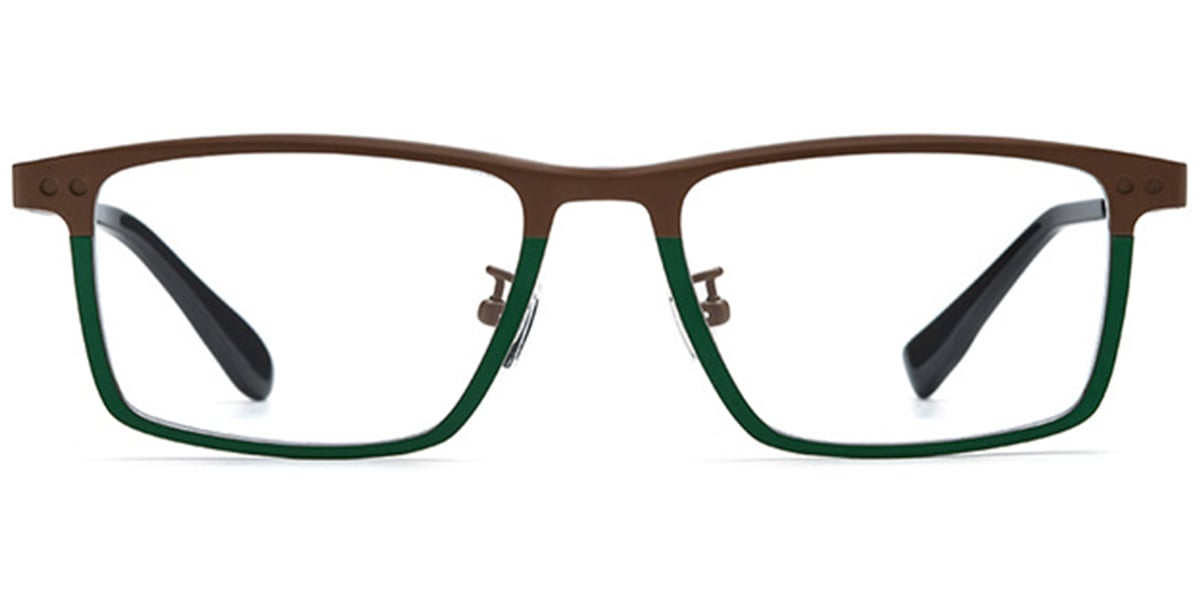 Titanium Rectangle Frame pattern-brown