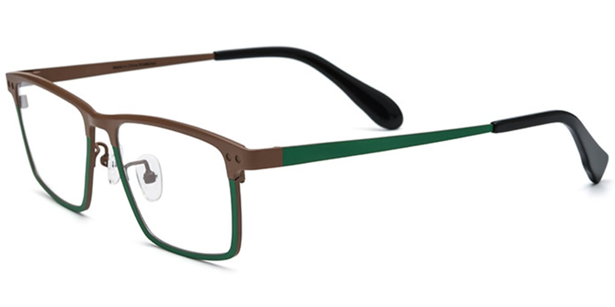 Titanium Rectangle Frame pattern-brown