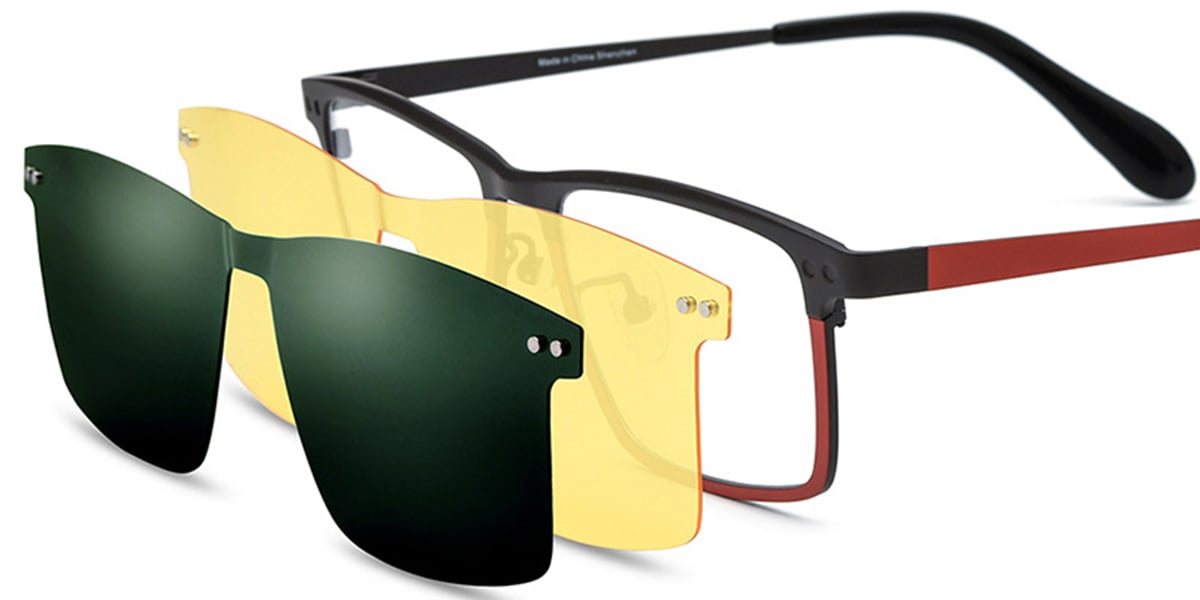 Titanium Rectangle Frame pattern-black