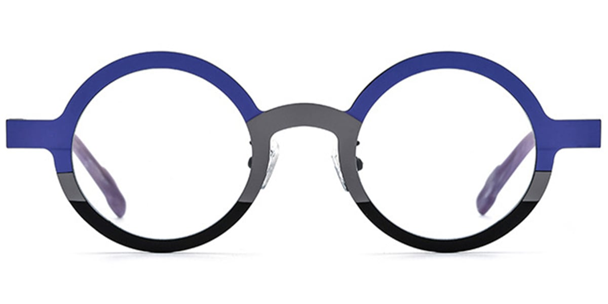 Titanium Round Frame pattern-blue