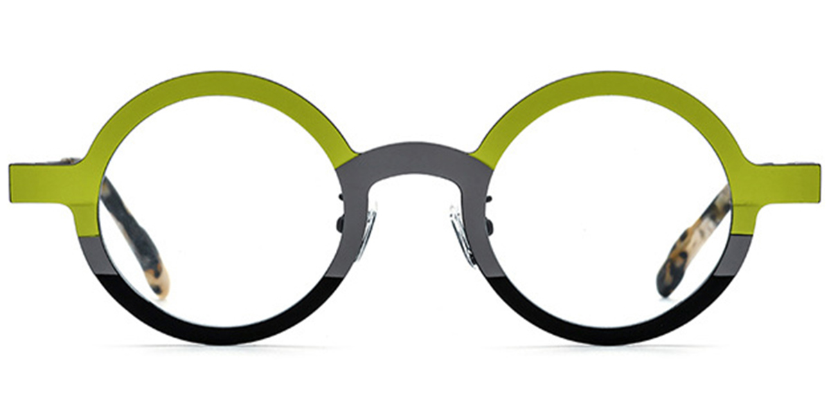 Titanium Round Frame pattern-green