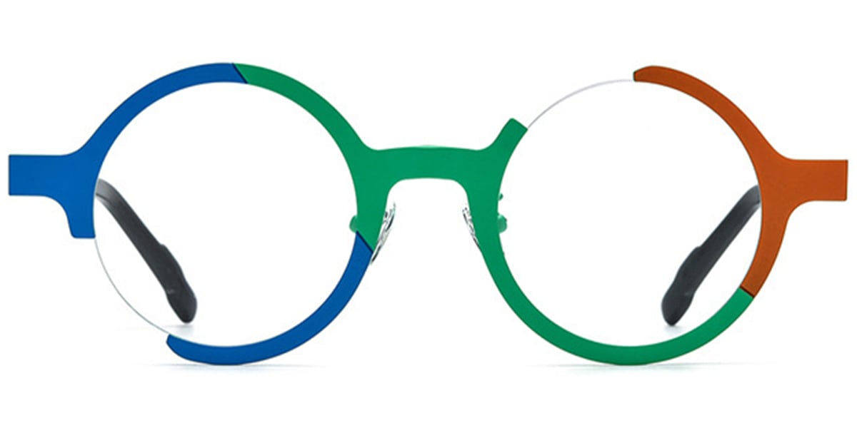 Titanium Round Frame pattern-green