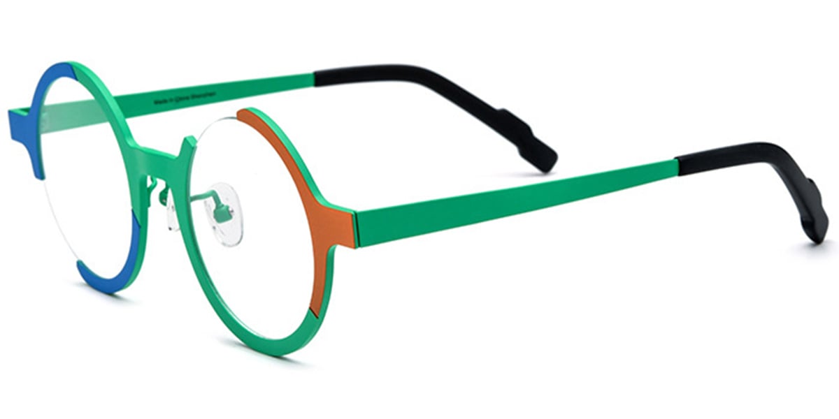 Titanium Round Frame pattern-green