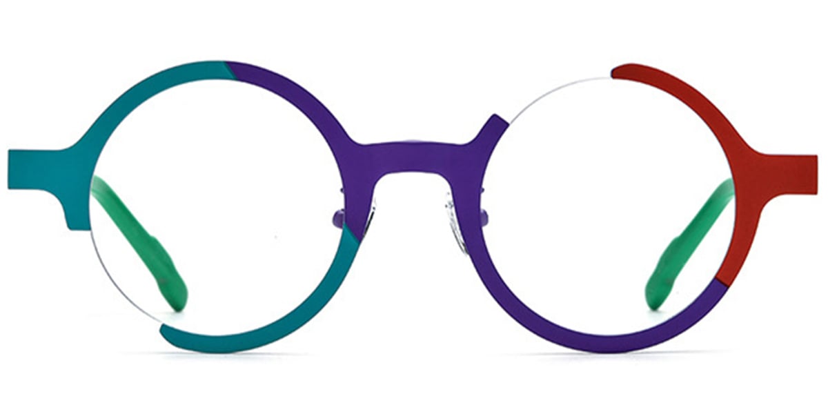 Titanium Round Frame pattern-purple