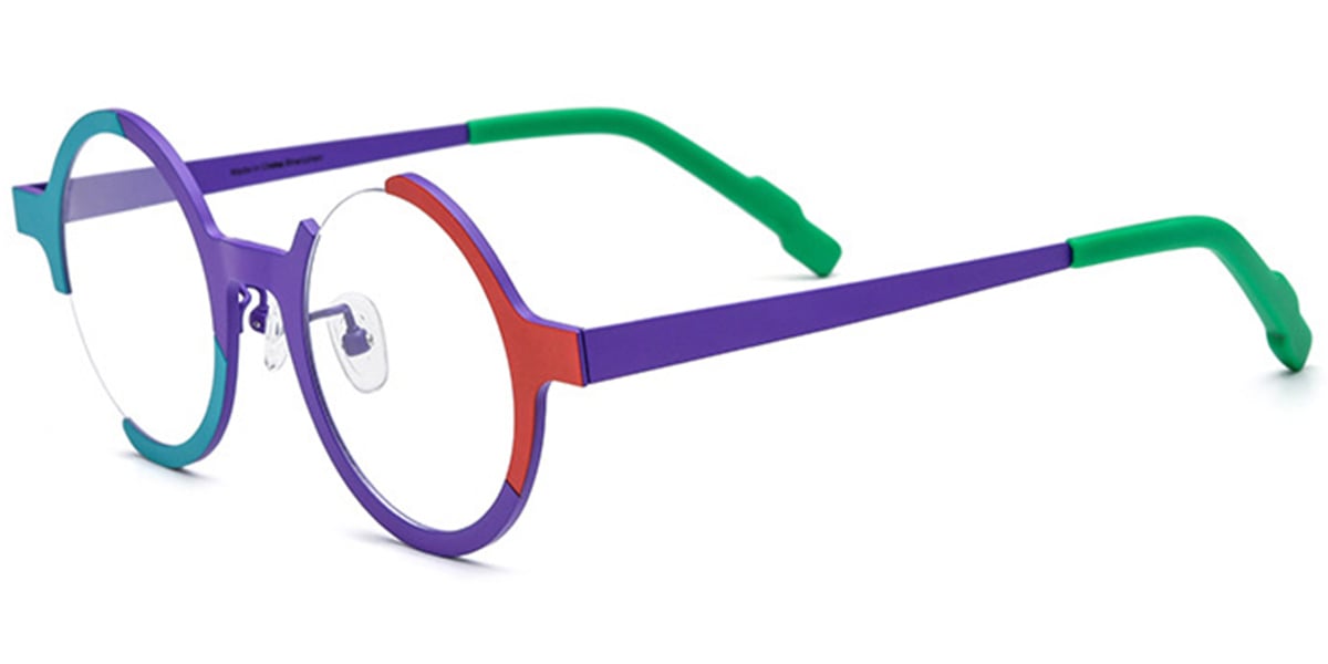 Titanium Round Frame pattern-purple