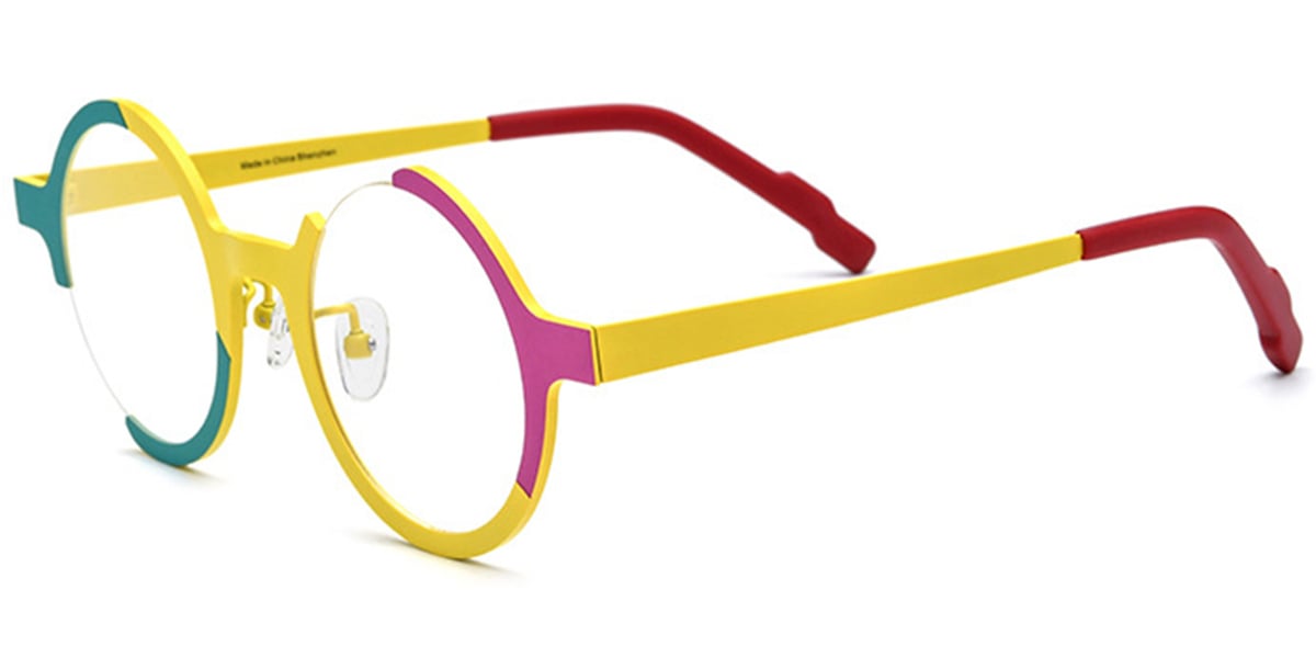 Titanium Round Frame pattern-yellow