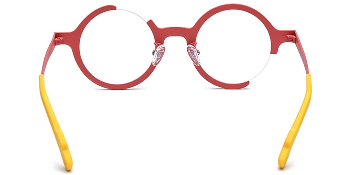 Titanium Round Frame pattern-red