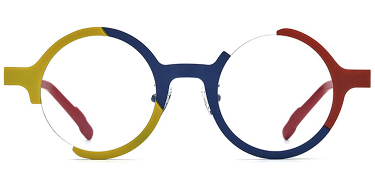 Titanium Round Frame pattern-blue