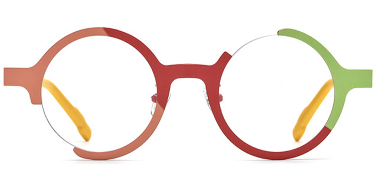 Titanium Round Frame pattern-red