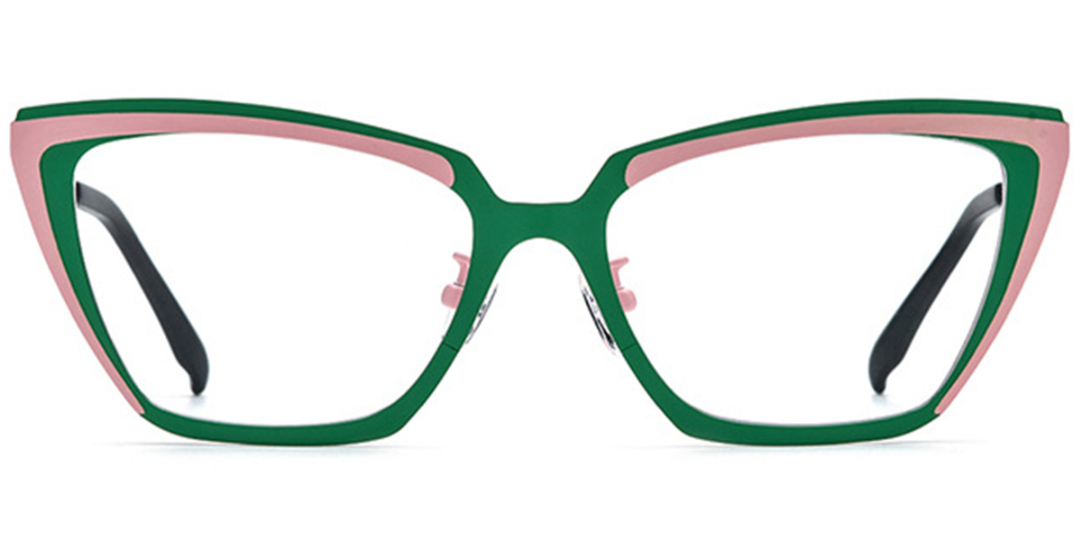 Titanium Cat Eye Frame pattern-green