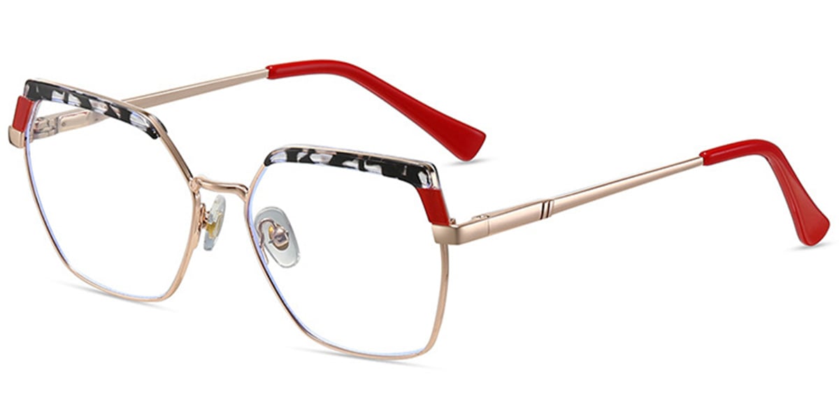 Browline Frame pattern-red