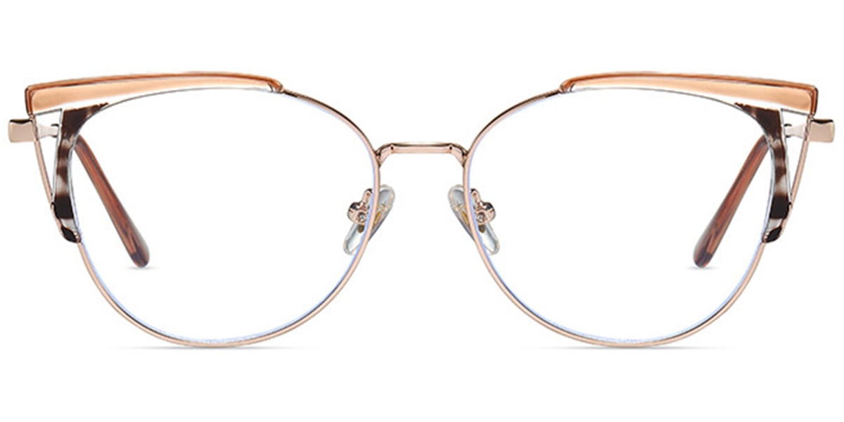 Cat Eye Frame pattern-brown