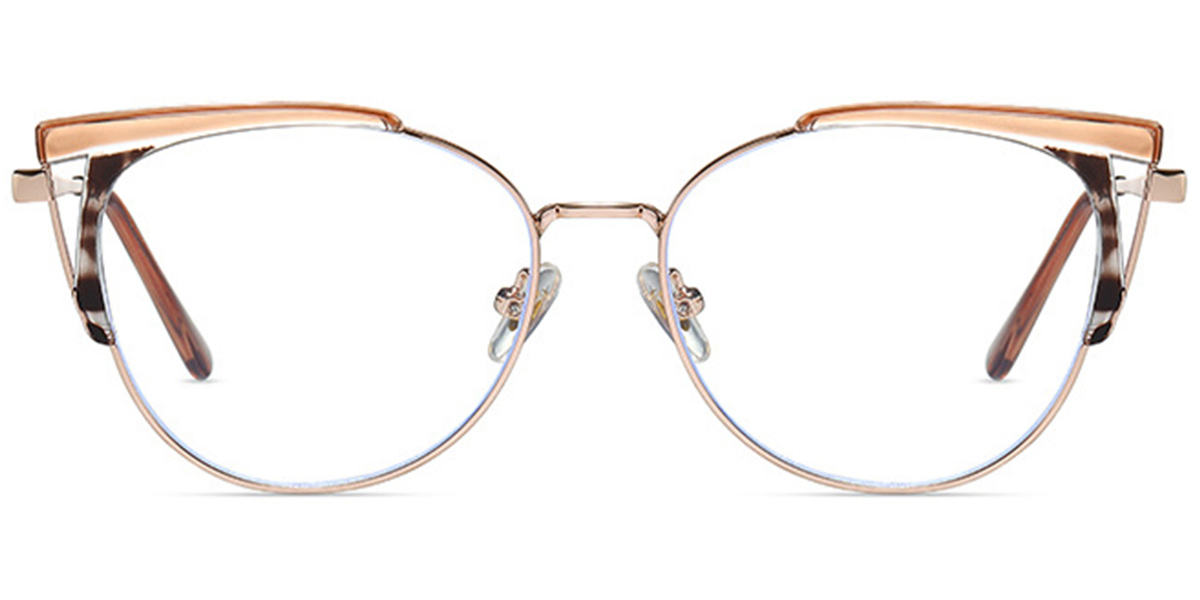 Cat Eye Frame pattern-brown