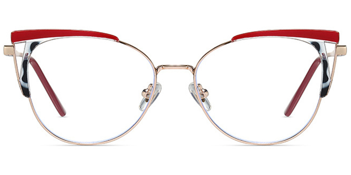 Cat Eye Frame pattern-red