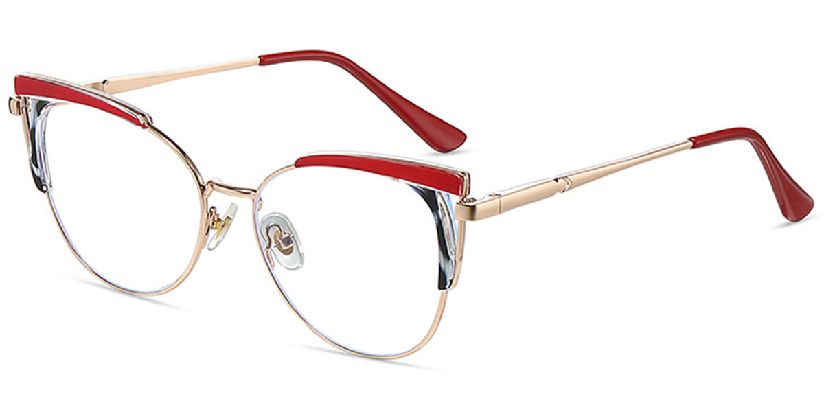 Cat Eye Frame pattern-red