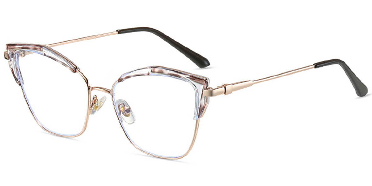 Cat Eye Frame pattern-brown