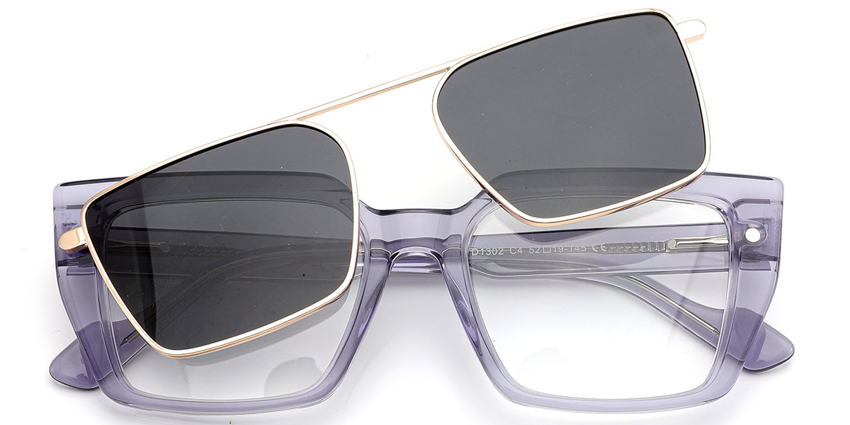 Acetate Square Frame translucent-grey