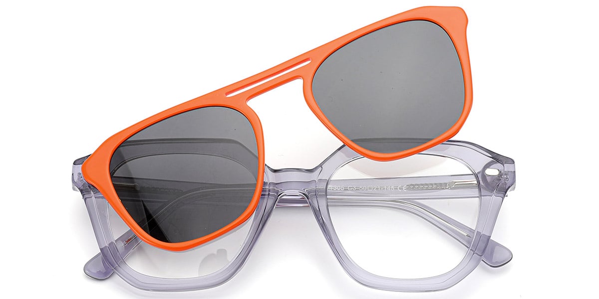 Acetate Square Frame translucent-grey