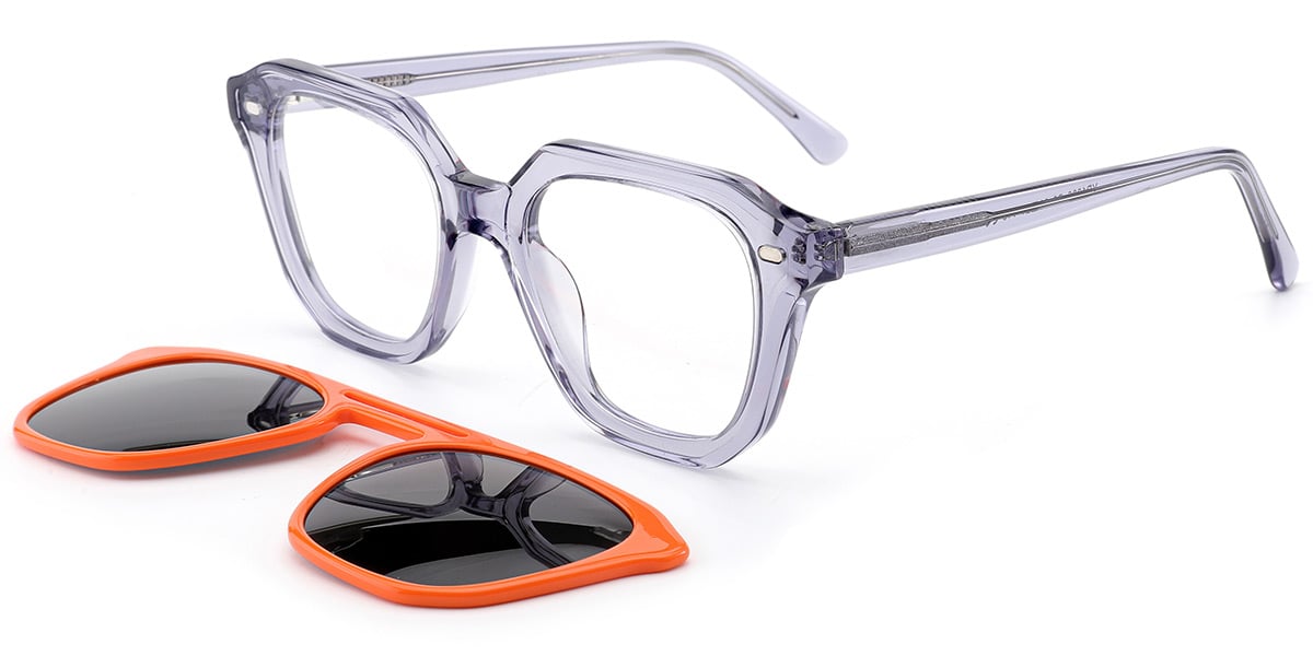 Acetate Square Frame translucent-grey