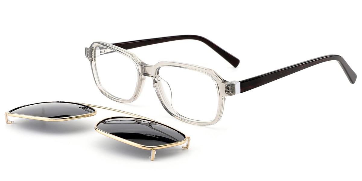 Acetate Rectangle Frame translucent-grey