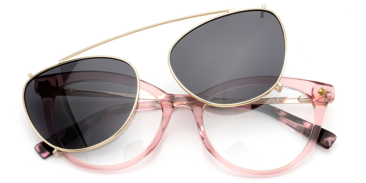 Acetate Cat Eye Frame translucent-pink