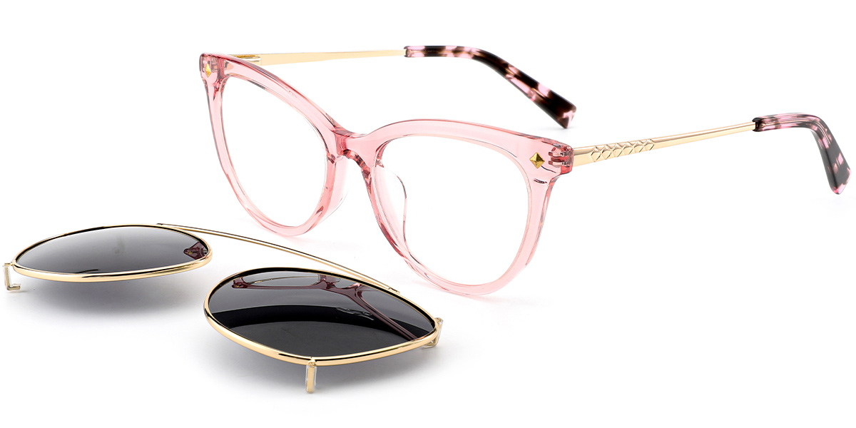 Acetate Cat Eye Frame translucent-pink