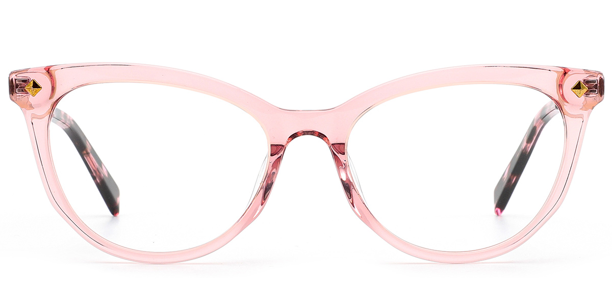 Acetate Cat Eye Frame translucent-pink