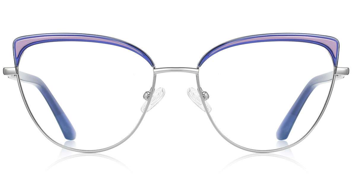 Cat Eye Browline Frame blue