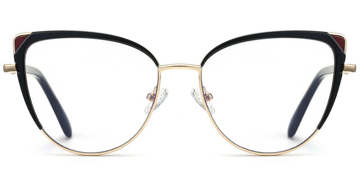 Cat Eye Frame pattern-black