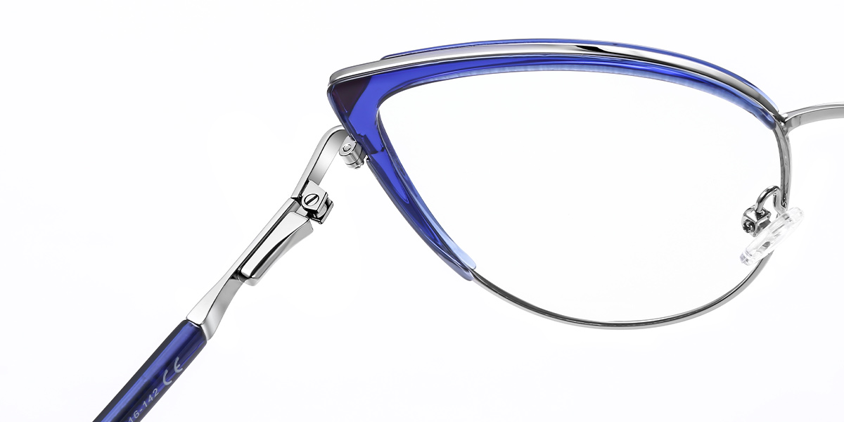 Cat Eye Frame pattern-blue