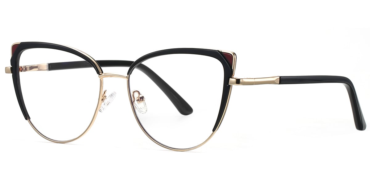 Cat Eye Frame pattern-black