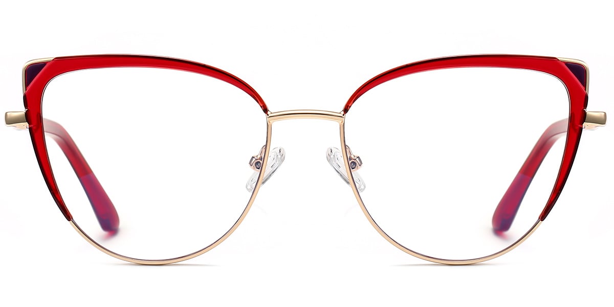 Cat Eye Frame pattern-red