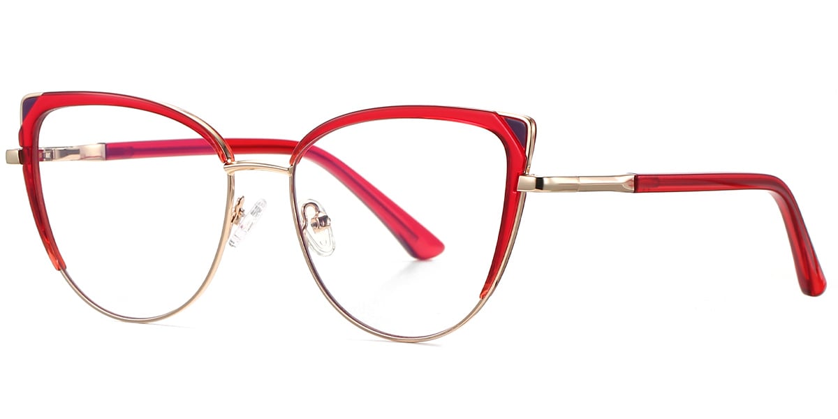 Cat Eye Frame pattern-red