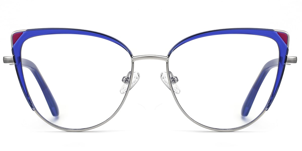 Cat Eye Frame pattern-blue