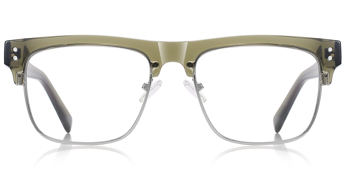 Square Browline Frame translucent-green