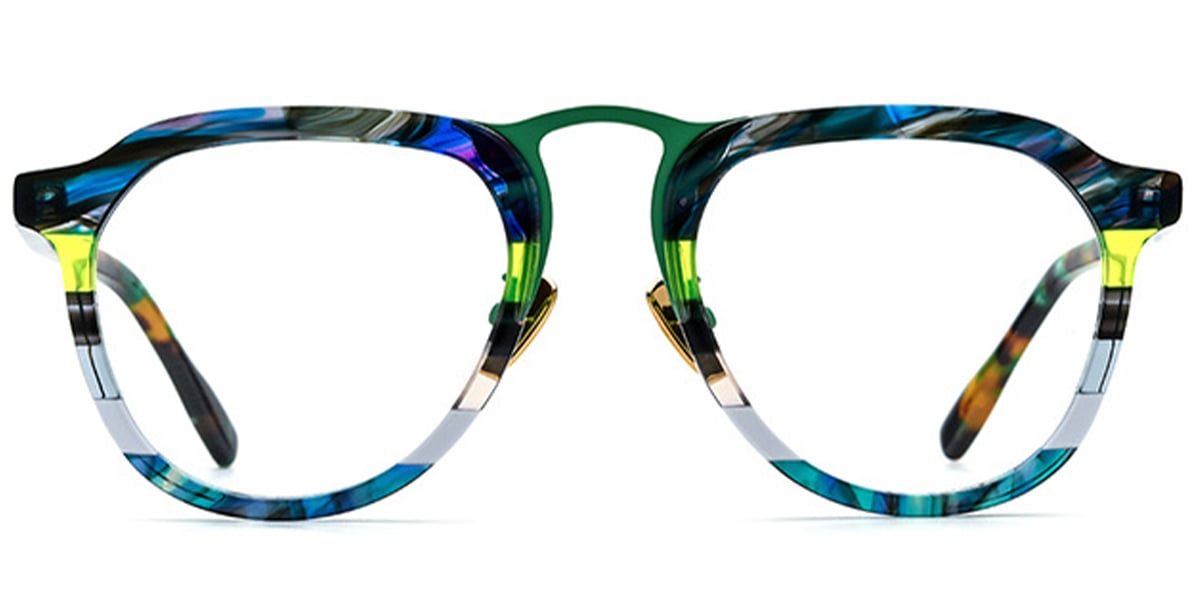 Acetate Aviator Frame pattern-green