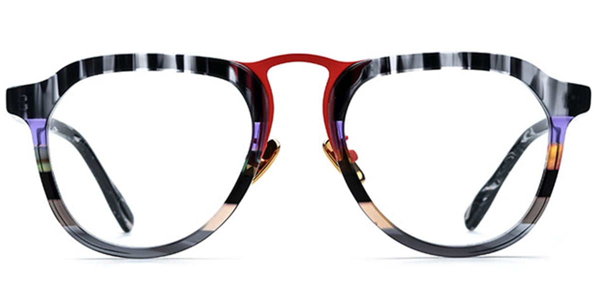 Acetate Aviator Frame pattern-red