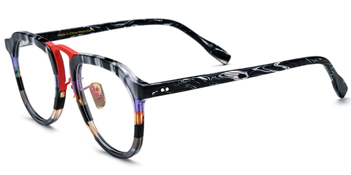 Acetate Aviator Frame pattern-red