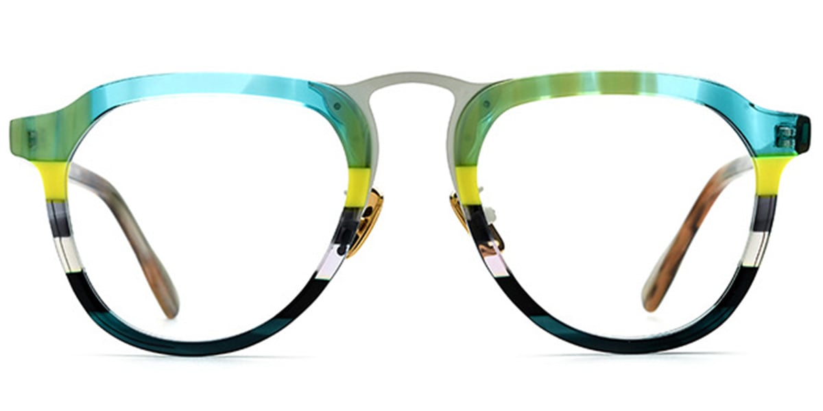 Acetate Aviator Frame pattern-white