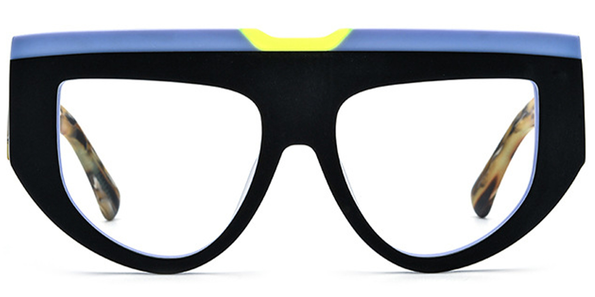 Acetate Geometric Frame pattern-blue